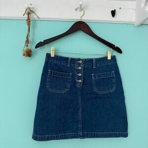 Vintage denim mini skirt